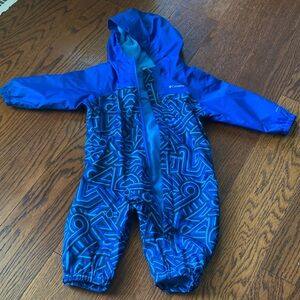 Columbia Blue Geometric Infant Critters Jitters II Rainsuit